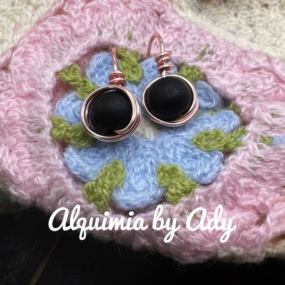 Alquimia Black Earrings Modern Dangle Design - Picture 1 of 1